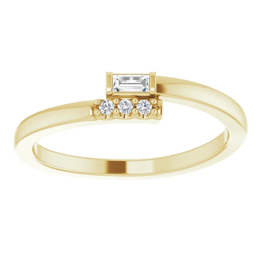 14K Yellow .07 CTW Natural Diamond Stackable Ring