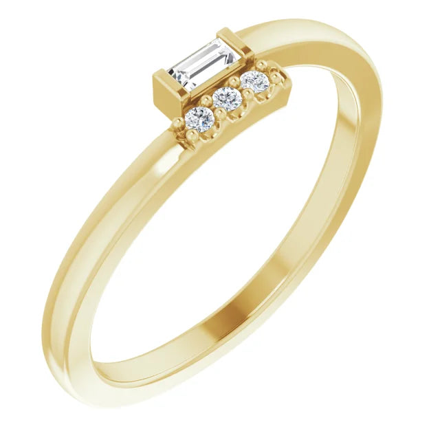 14K Yellow .07 CTW Natural Diamond Stackable Ring