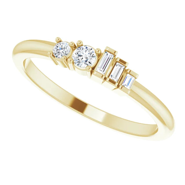 14K Yellow 1/8 CTW Natural Diamond Stackable Ring