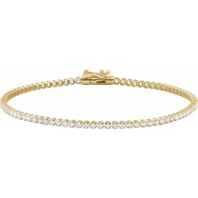 14K Yellow 1 5/8 CTW Lab-Grown Diamond Line 7" Bracelet
