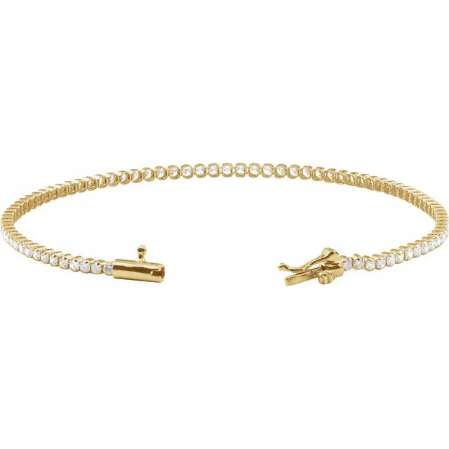 14K Yellow 1 5/8 CTW Lab-Grown Diamond Line 7" Bracelet