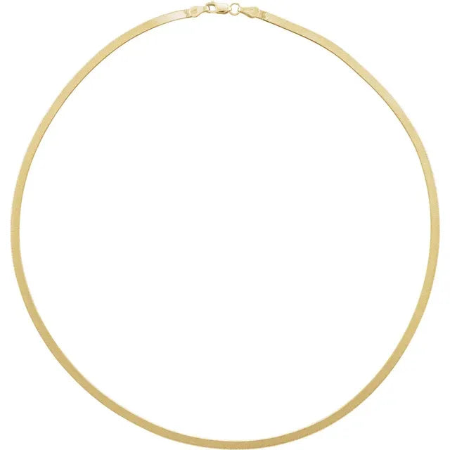 14K Yellow 3.8 mm Flexible Herringbone 18" Chain