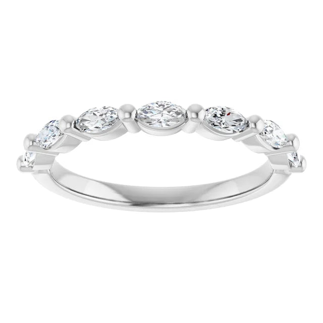 14K White 1/2 CTW Natural Diamond Anniversary Band