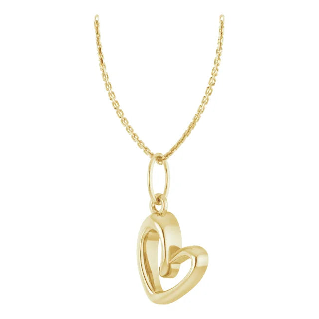 14K Yellow Petite Heart 18" Necklace