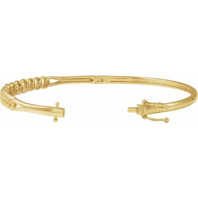 14K Yellow 5.8 mm Chain Link Bangle 7" Bracelet