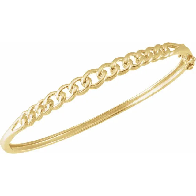 14K Yellow 5.8 mm Chain Link Bangle 7" Bracelet