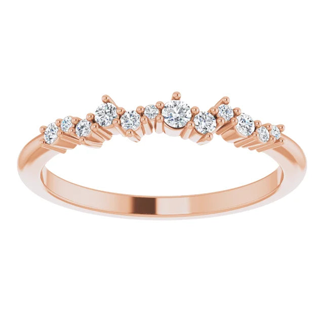14K Rose 1/8 CTW Natural Diamond Stackable Ring