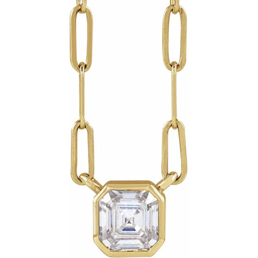 14K Yellow Lab-Grown Moissanite 16" Necklace