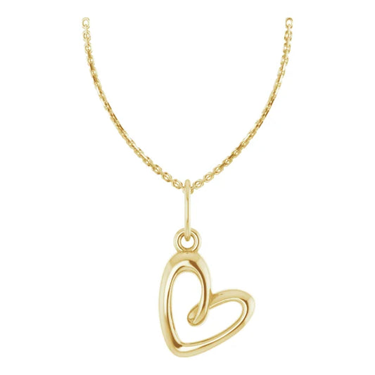 14K Yellow Petite Heart 18" Necklace